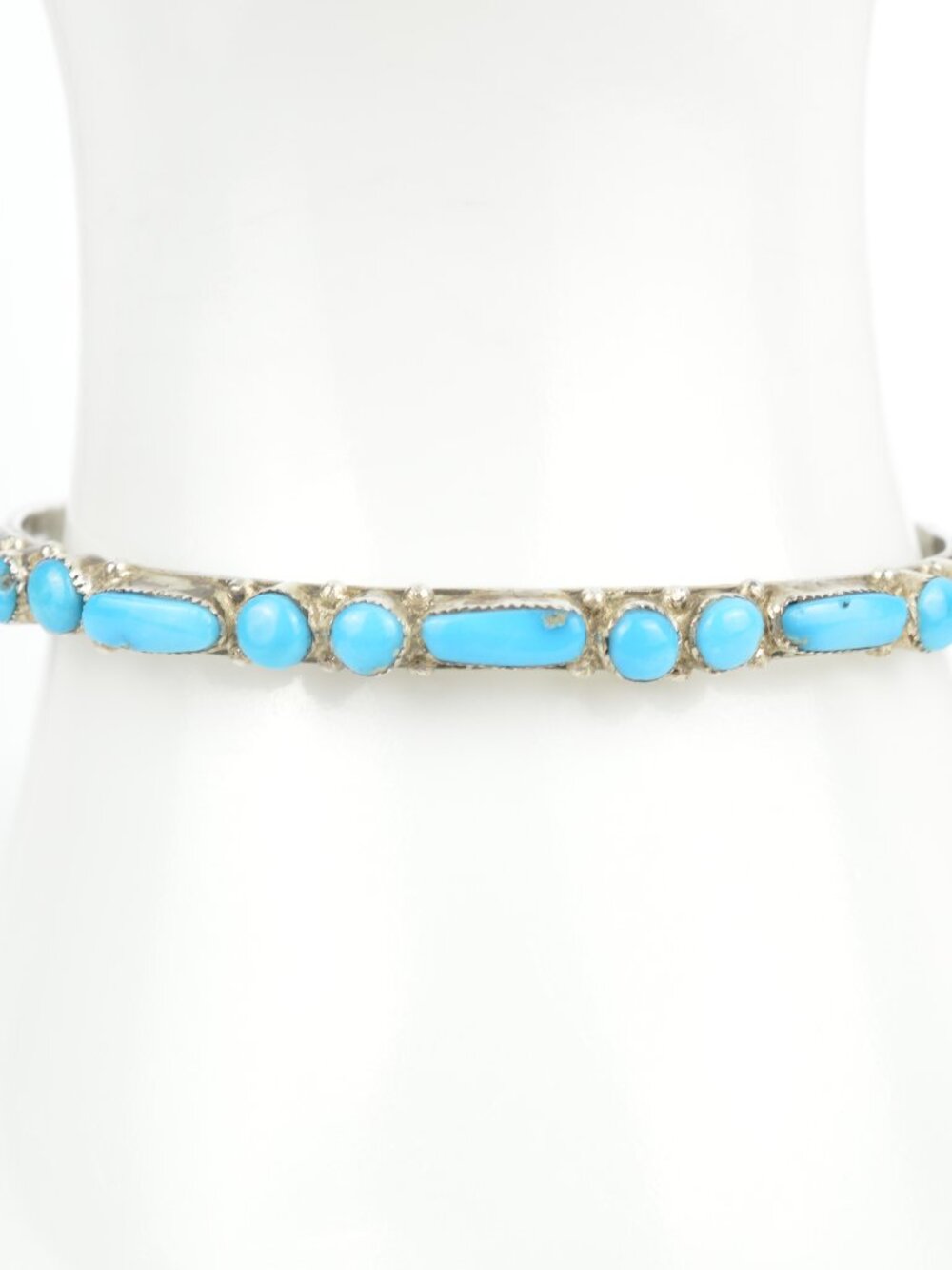 Vintage Zuni Evelyn Lahi Turquoise Sterling Silver Cuff Bracelet Signed EL 16cm